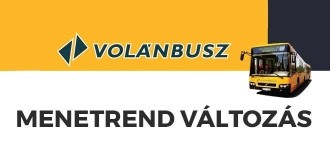 volanbuszmenetrend VOLÁNBUSZ menetrend változás