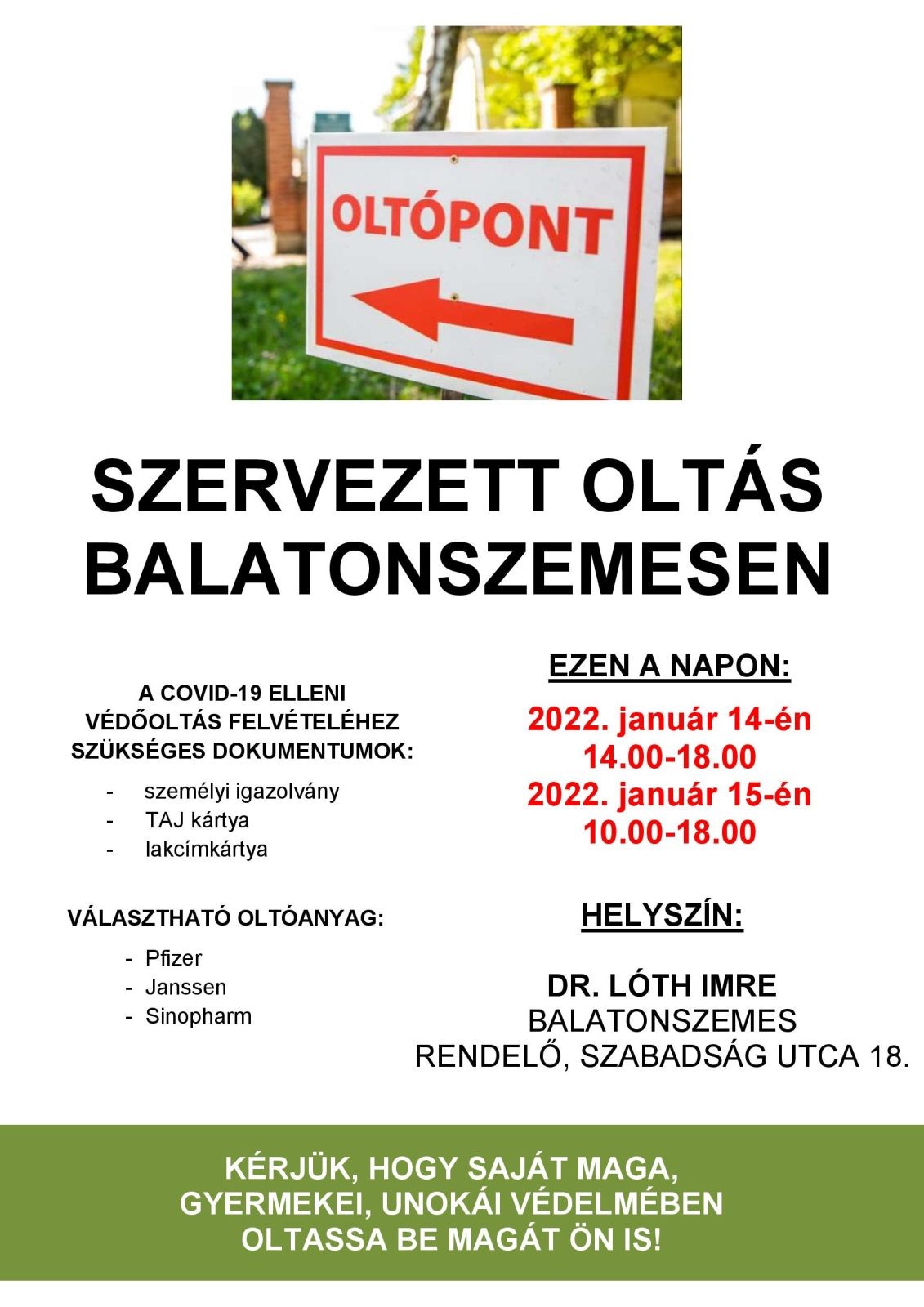 Oltas felhivas Szervezett oltás