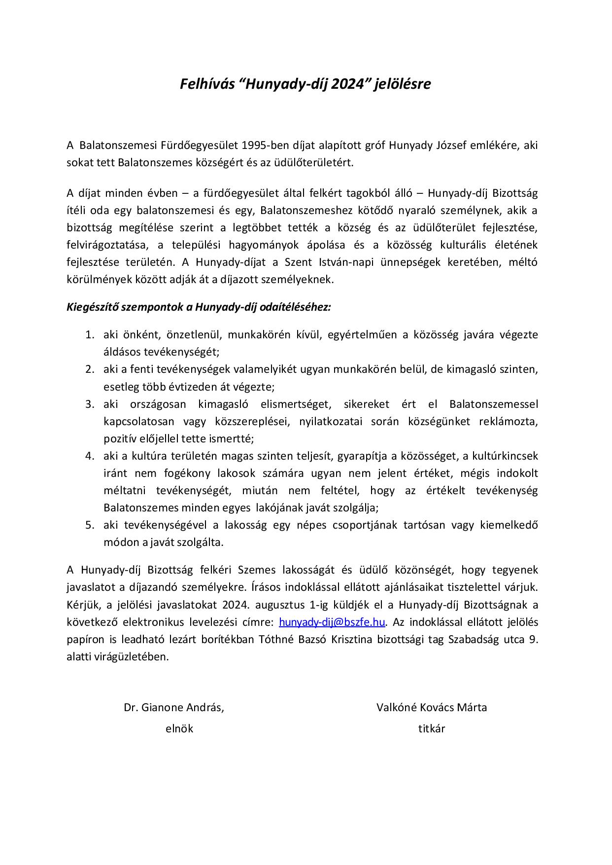 Felhivas 2024 Hunyady dij page 001 Felhívás - Hunyady-díj