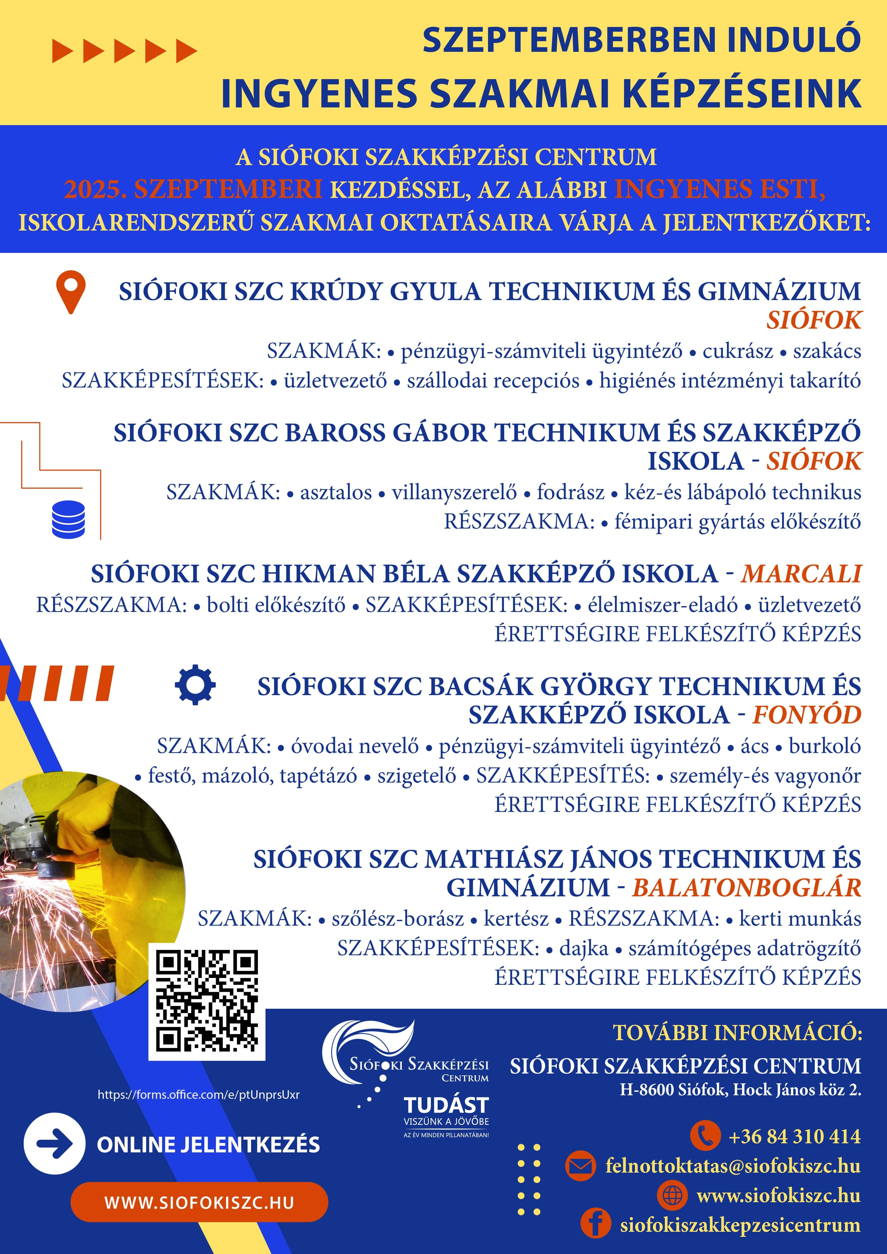 Plakat felnottkepzes 2025 09 1 Siófoki Szakképzési Centrum