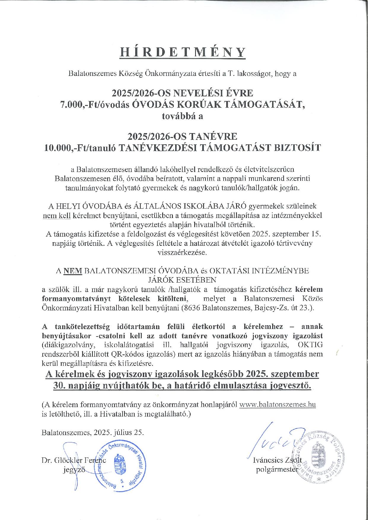 Plakat TANEVK2025 page 001 Tanévkezdési támogatás