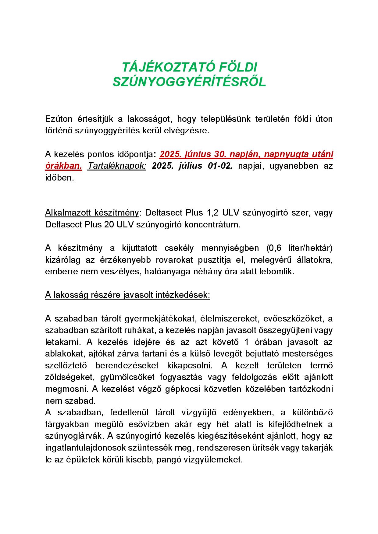 TAJEKOZTATO FOLDI SZUNYOGGYERITESROL junius page 001 Tájékoztató szúnyoggyérítésről