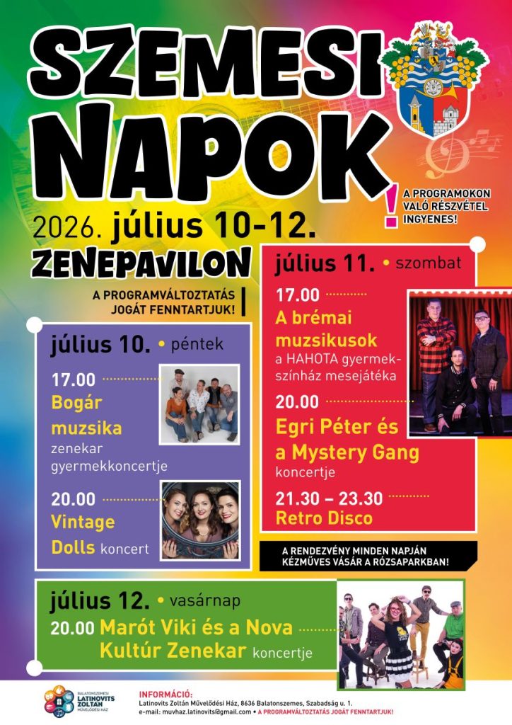 Főoldal Balatonszemes hivatalos honlapja plakat szemesi napok 2026 Főoldal