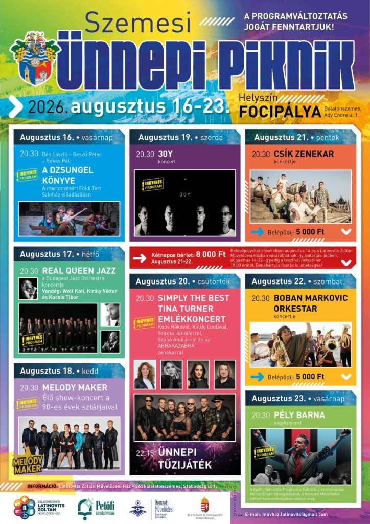 Főoldal Balatonszemes hivatalos honlapja plakat szemesi piknik 2026 1 Főoldal