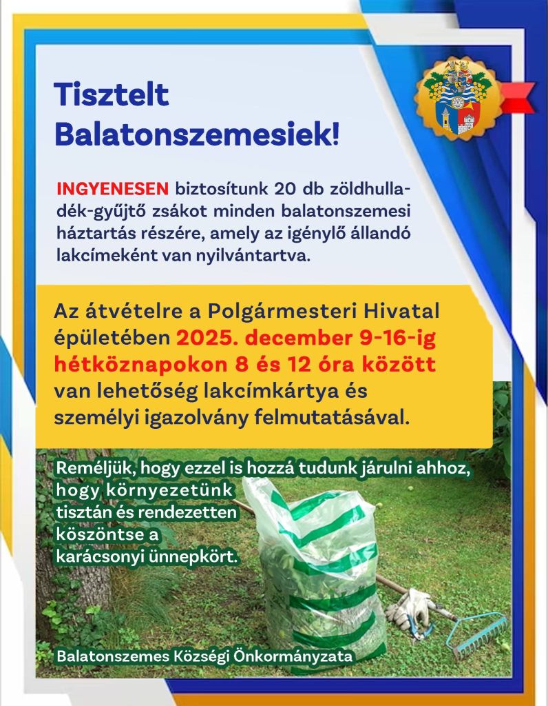 zoldhull zsak1 Ingyenes zöldhulladék zsák