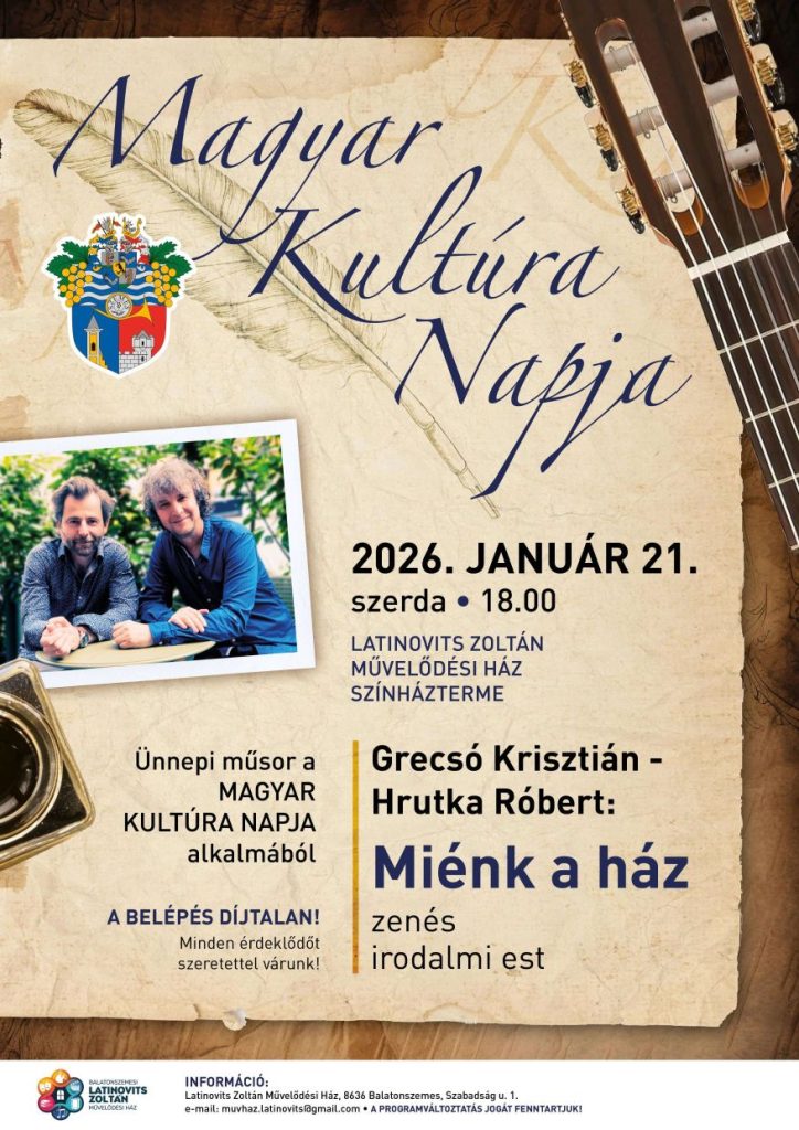 Főoldal Balatonszemes hivatalos honlapja plakat kultura napja2 Főoldal