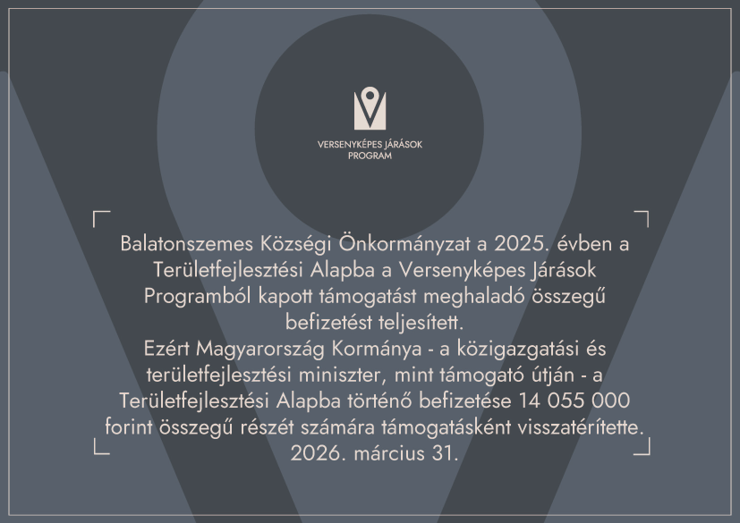 KTM VJP Tabla Balatonszemes „Pályázat – Versenyképes Járások program extra 2.”